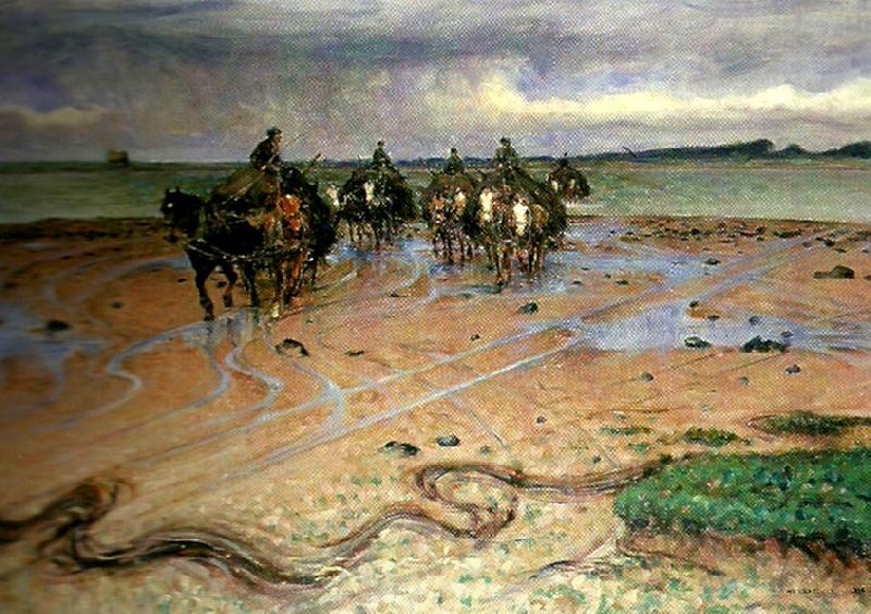Nils Kreuger tangkorare vid hallandska kusten oil painting picture